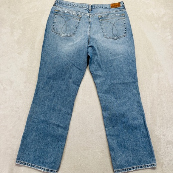 Vintage Calvin Klein Jeans Womens 14x30 Light Wash Blue Denim Bootcut Y2K Preppy - Picture 8 of 15